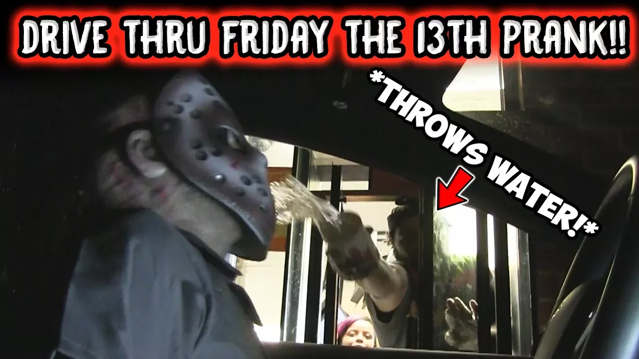 DRIVE THRU FRIDAY THE 13TH PRANK!! (COPS CALLED!)