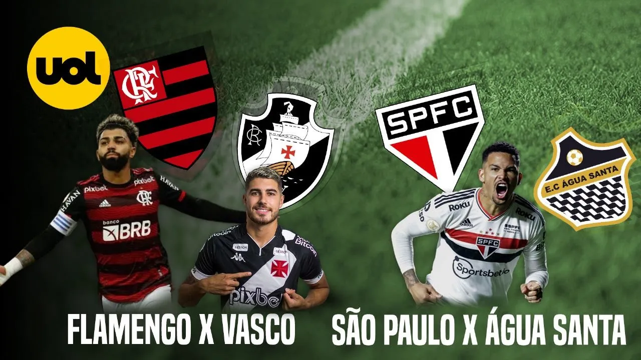 CASAGRANDE, RENATO, MARÍLIA, TIRONI e AMARA projetam FLAMENGO X VASCO e SÃO PAULO X ÁGUA SANTA