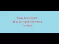Java Basics Course 25 class parseInt toString ARABIC