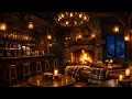 Bavarian Alpine Pub Winter Storm Night Fireplace German Folk Music 4 Hours Sleep