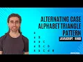 Alternating Case Alphabet Triangle in JavaScript Pattern Printing