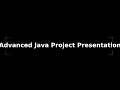 Advanced Java Project