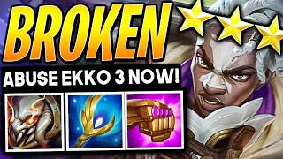 ABUSE THE EKKO 3 STAR for FREE WINS in TFT SET 16 - Best Comps Teamfight Tactics Builds Guide