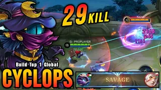 Download SAVAGE + 29 Kills!! Cyclops Jungler is Back to Meta!! - Build Top 1 Global Cyclops ~ MLBB MP3
