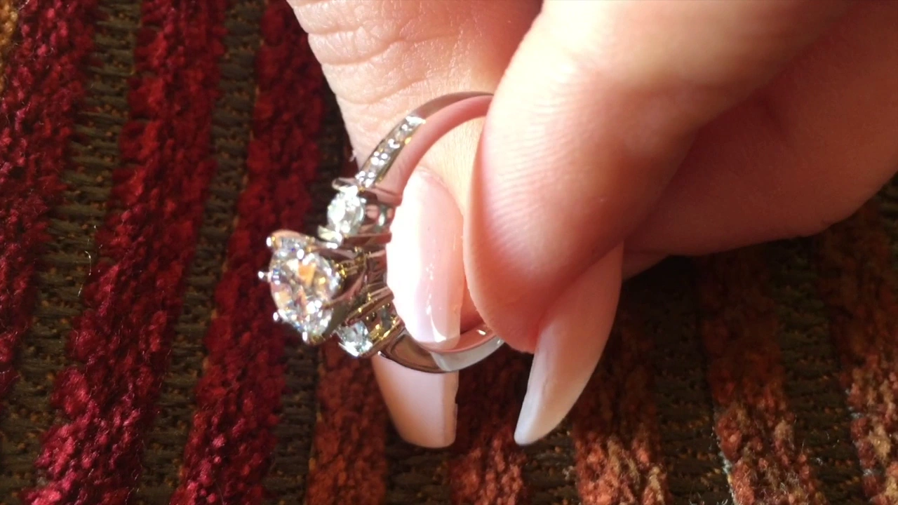 Round Cubic Zirconia Bridge Engagement Ring 6.96 TCW 14k Gold-Plate