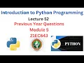 Important Questions from Module 5 Python Programming with solutions 21EC643 Open elective