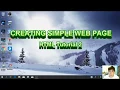 HTML Tutorial 2 Tagalog - CREATING A SIMPLE WEB PAGE