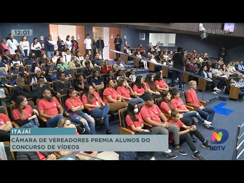 Câmara de Vereadores de Itajaí premia alunos do concursos de vídeos