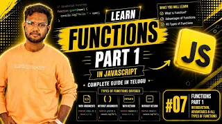JavaScript Functions Part 1 in Telugu Functions Parameters Arguments JS Course