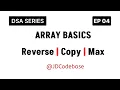 3 Important Array Problems in JavaScript Reverse Copy Find Maximum DSA Basics