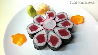 How to make Beautiful Full Moon Tekka Maki Sushi II Hosomaki Sushi Roll