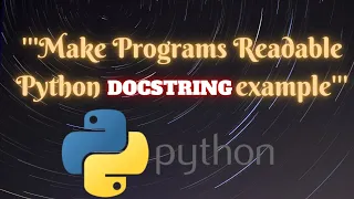 Python Tutorial for Begineers Learn about Python Docstring