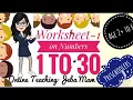 Worksheet on Numbers 1 to 30 for kids