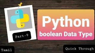 boolean data types in python tamil tamil p-9 Quick Through