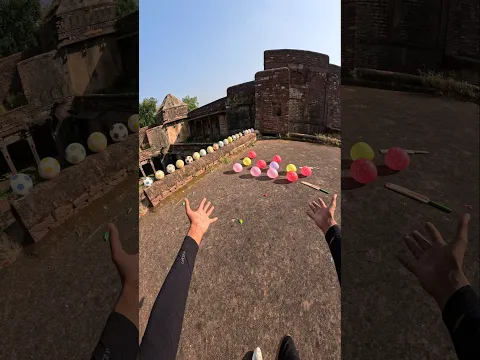 😲Cricketbat vs footballs balloons #shorts #video #parkour #stunt #running #trending #youtubeshorts