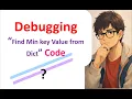 Find min key value from dictionary using python