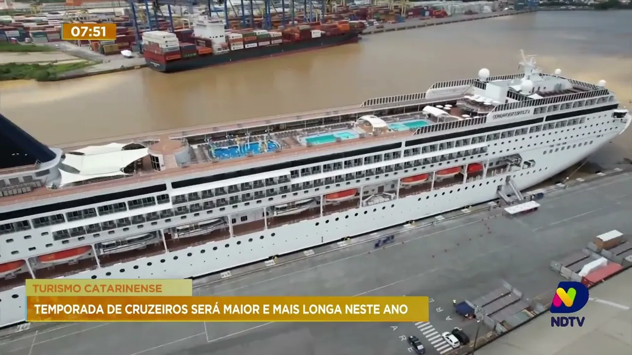 Temporada de cruzeiros marítimos em SC será ampliada
