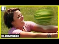 Right In The Kisser Watermelon Launch To The Face The Amazing Race S17 E1