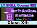 Macro as Function How to use Macro as Function - I T Skill Course 402