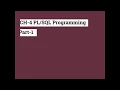 CH 4 PL SQL Programming Part 1