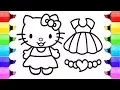 HELLO KITTY Coloring Pages How to Draw Hello Kitty Dress up Game