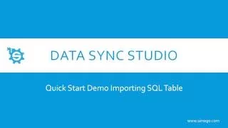 Simego Data Sync Studio Import SQL Table