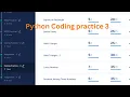 Python coding practice 3 questions solving