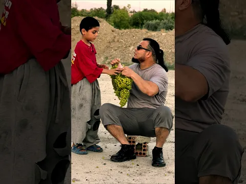 The best scene of a young man helping a poor person