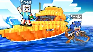 ZENGİN ENES VS FAKİR BEBEK SONİC EN HIZLI GEMİ SAVAŞI 😱 Minecraft