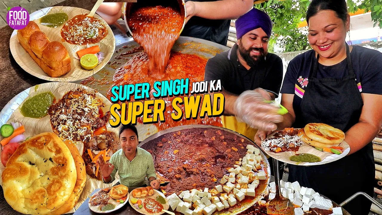 Super Singh Jodi Ka Super Paneer Tikka Masala Kulcha, Pav Bhaji Or Nutri Kulcha   Sreet Food India