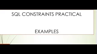 SQL Constraints Practical Examples