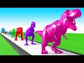 Download Lagu Paint Animals T-Rex Carnivores \u0026 Herbivores Dinosaurs Size Comparison 3D Fountain Crossing Cartoon
