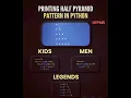 Printing Half Pyramid Pattern In Python - HTPMR