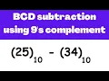 BCD subtraction using 9 s complement example Electrical Engineering