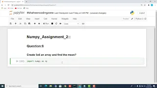 Create 5x6 an array and find the mean Python Tutorial For Beginners