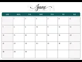 June 2026 Calendar Printable A4 US Letter Portrait Landscape Free PDF Download June 2026