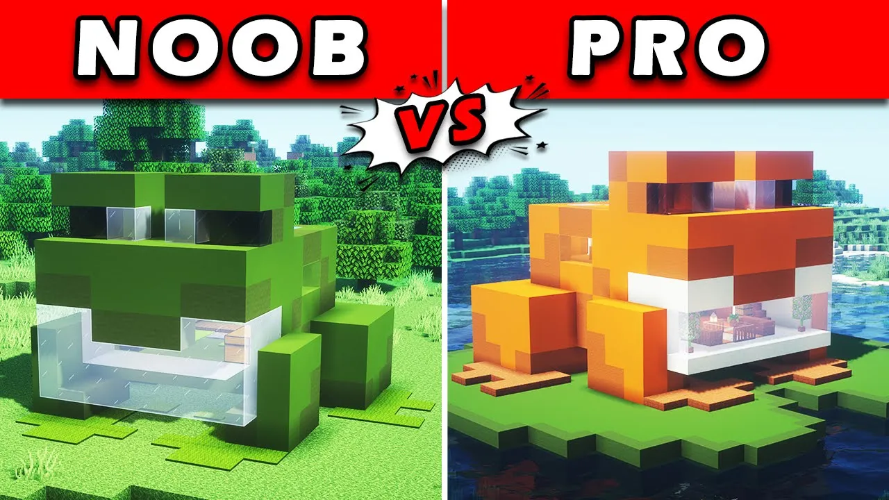 Minecraft: FROG HOUSE Build Challenge | NOOB vs PRO