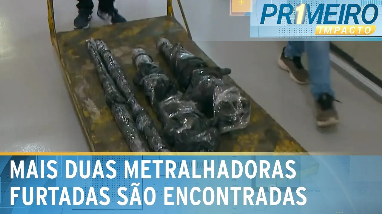 RJ: polícia encontra mais duas metralhadoras furtadas de arsenal em SP | Primeiro Impacto (01/11/23)