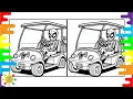 Spider-Man Golfing Double Coloring Page Drawing Coloring for Kids
