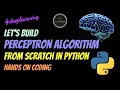 Perceptron Algorithm in Python from scratch At A Glance Full Code Deep Learning Course
