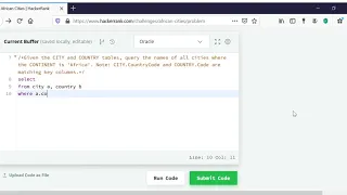 African Cities HackerRank SQL