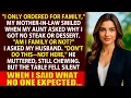 Download Lagu Ibu mertua saya menyajikan steak dan hidangan penutup untuk keluarga suami saya — semua orang kec...