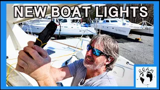 Installing New LED Lights on Our Sailboat | Wiring & Hole Cutting Ep. 67 #boatrefit