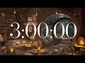 3 Hour Cozy Rain Timer Fireplace Wind Rain Sounds for Focus Study Sleep