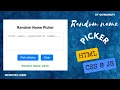 How To Create Random-Name-Picker App In HTML CSS And Javascript Name Picker Unstoppable Coding