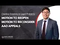 Motion to Reopen Motion to Reconsider and AAO Appeals Success Stories