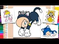 Coloring Mario 3D World Stamps - Mario Coloring Pages Labolina Coloring TV