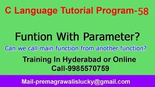 Function in c programming Program-58 Function with Parameter in C Language