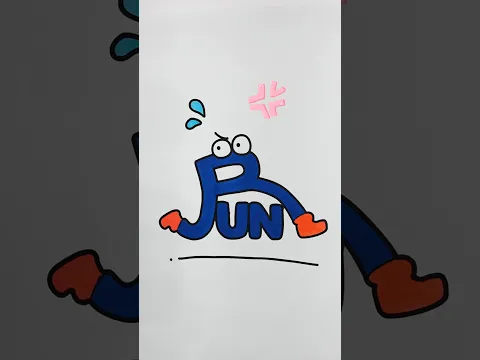 Let's draw the English word RUN #run #color #cute #lovely #zoo