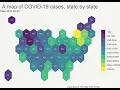 Create an animated hexbin map to visualise changes in the number of COVID19 cases over time